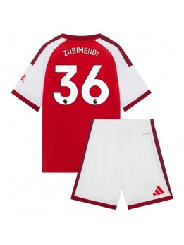 Otroški Nogometna dresi replika Arsenal Martin Zubimendi #36 Domači 2026-27 Kratek rokav (+ hlače)